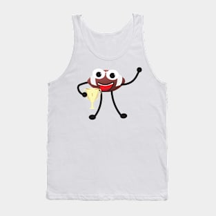 American Football Cartoon with Trophy Tank Top